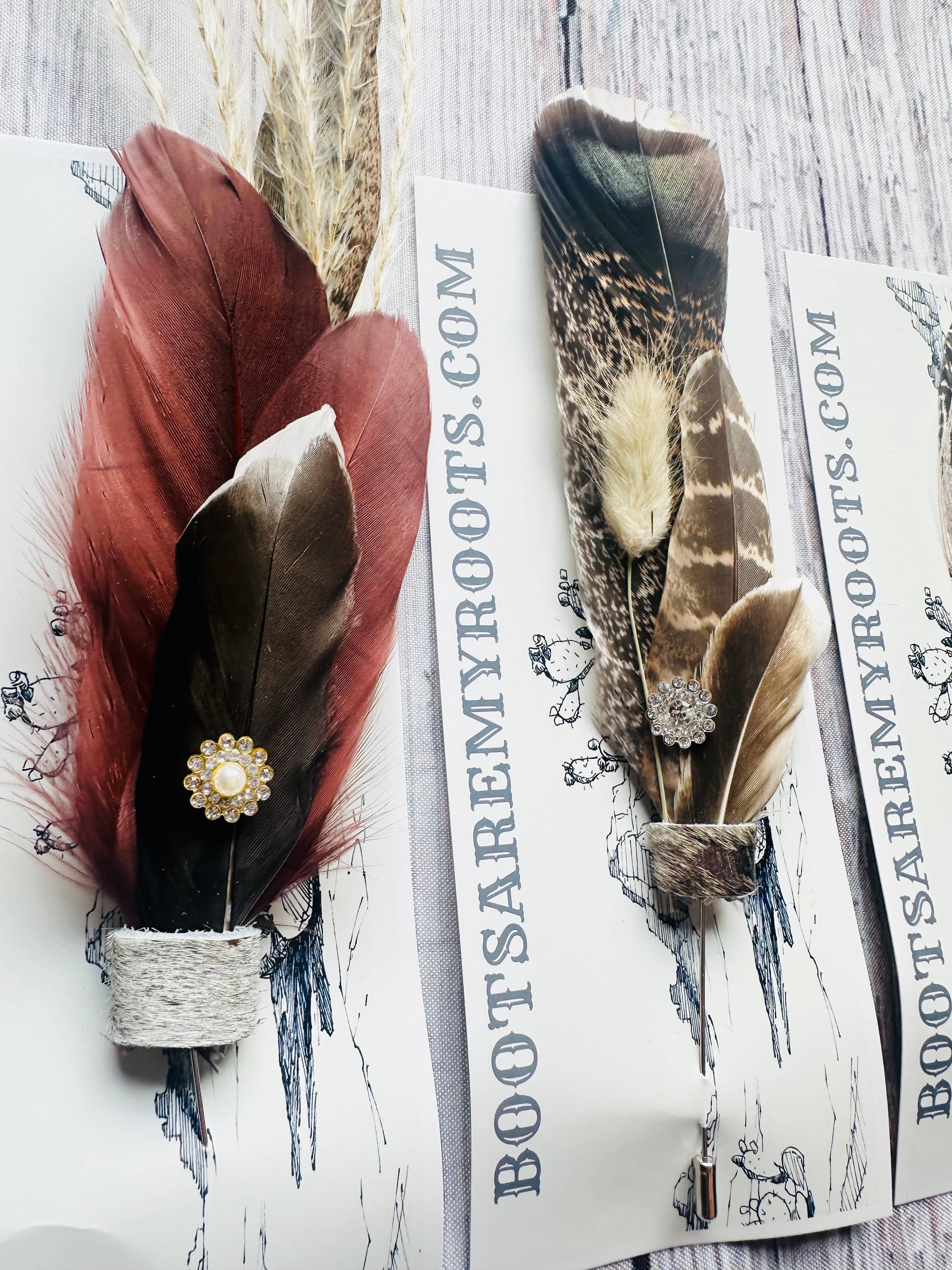 Boots Are My Roots - Vente Accessoire pour chapeau – femme - Épingles à chapeau à plumes mélangées #111