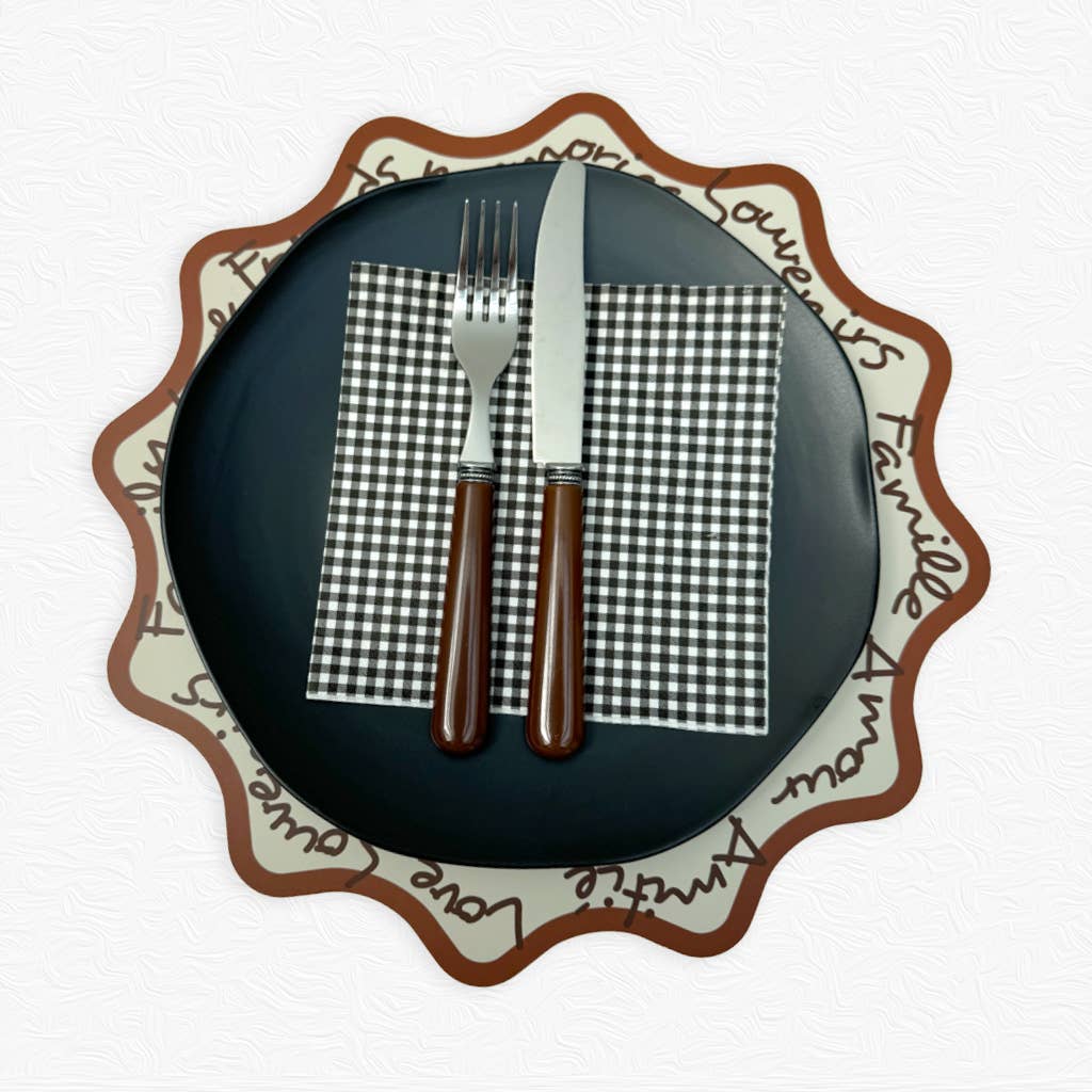 Opjet Paris – wholesale Disposable napkin – black gingham paper napkin x202