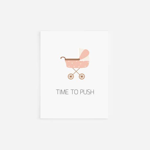 Time to Push Carriage Baby Greeting Card for wholesale by Lucy Lynn Party