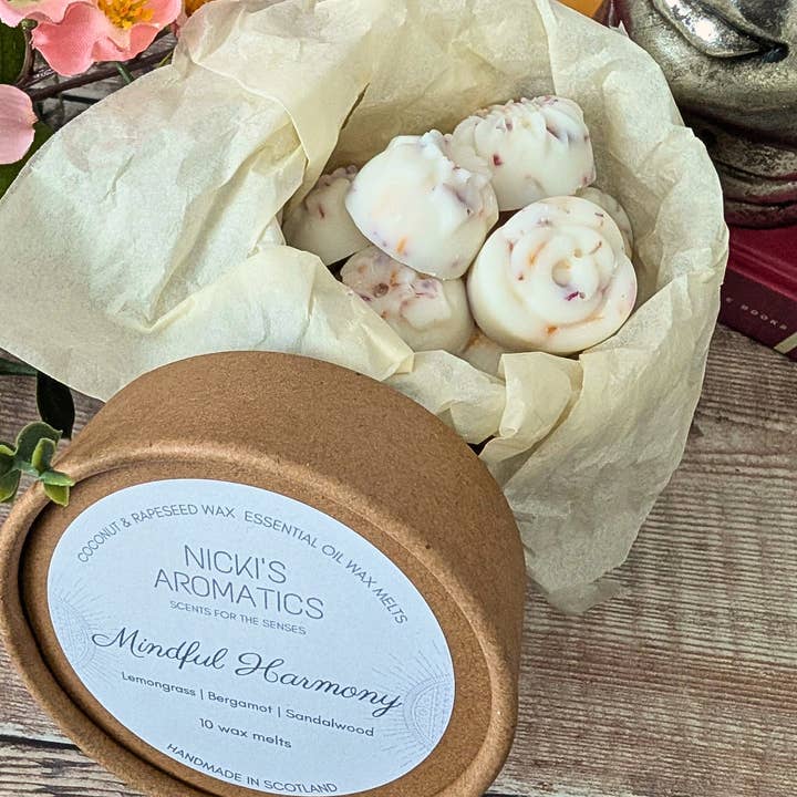 Lemongrass & Sandalwood Natural Wax Melts - Mindful Harmony for wholesale by Nicki's Aromatics