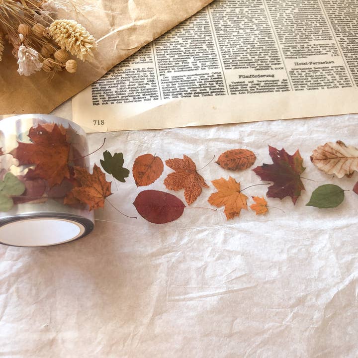 samesjournal - Wholesale Washi Tape - Autumn leaves PET tape, washi tape, transparent adhesive tape