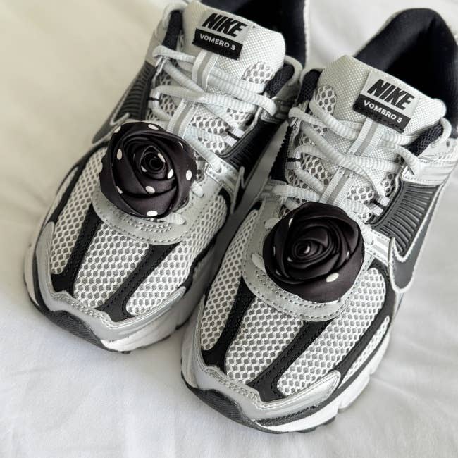 MOND HAUS - Wholesale Shoe Jewelry - Women's - Roselle Shoe Clip, Polka Dot Pattern Satin Rose Charm0