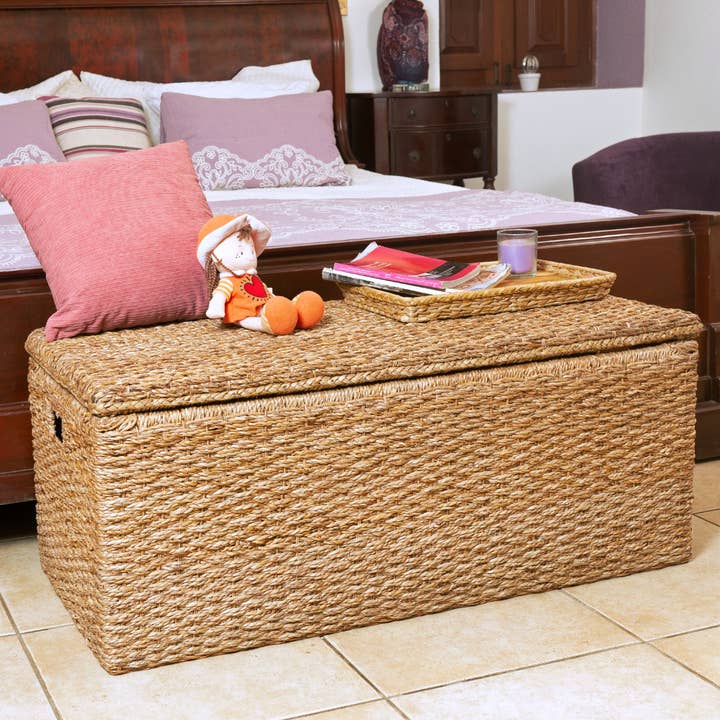 Wholestory Collective - Wholesale Bench - Wicker Storage Bench Rattan Trunk Coffee Table3