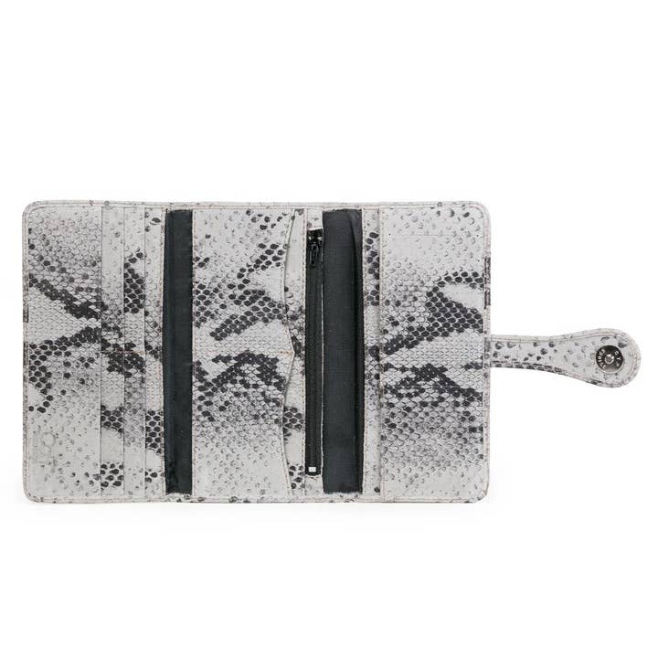 CoFi Leathers – Engroshandel Tegnebog - Dame – Mila Trifold Tegnebog - Hvid Snake1