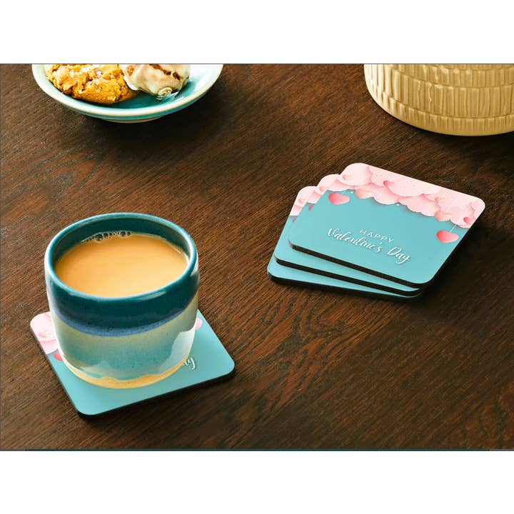 Valentine Coaster: Rosa moln och hjärtan för wholesale av Ron Knight Entertainment, LLC
