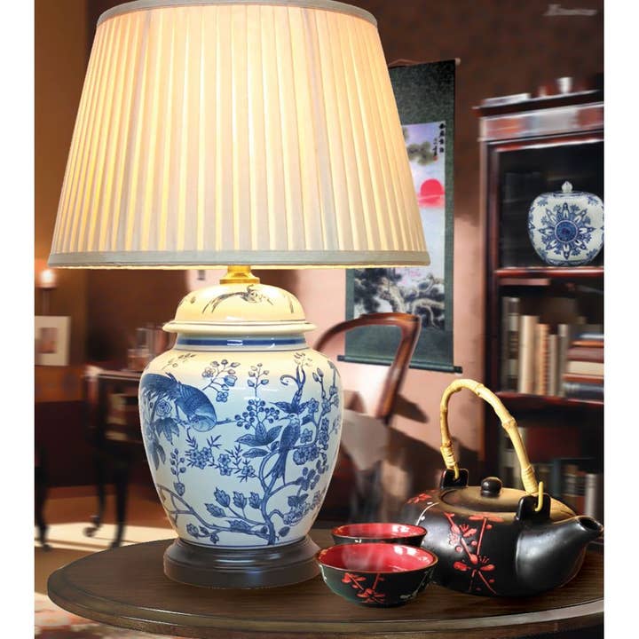 Mandarin Arts Ltd – wholesale Accent/desk lamp – Tropical Birds Jar Lamp5