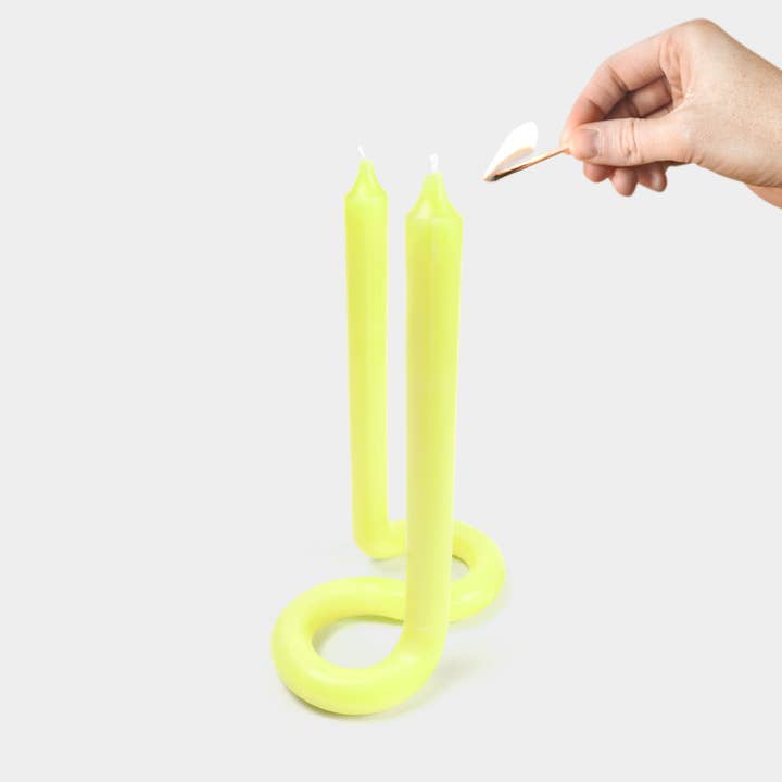 54 Celsius - Wholesale Tapered Candle/Candlestick - Twist Candle Sticks by Lex Pott, 9.5" Tall, Yellow1