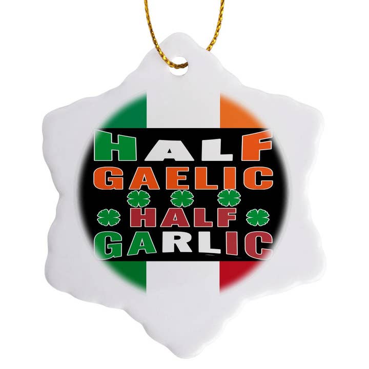 3dRose, Halb Gälisch Halb Knoblauch Irisch Italienische Flagge Vierblättriges Kleeblatt, 3dramm, Ornament für den Großhandel von 3dRose