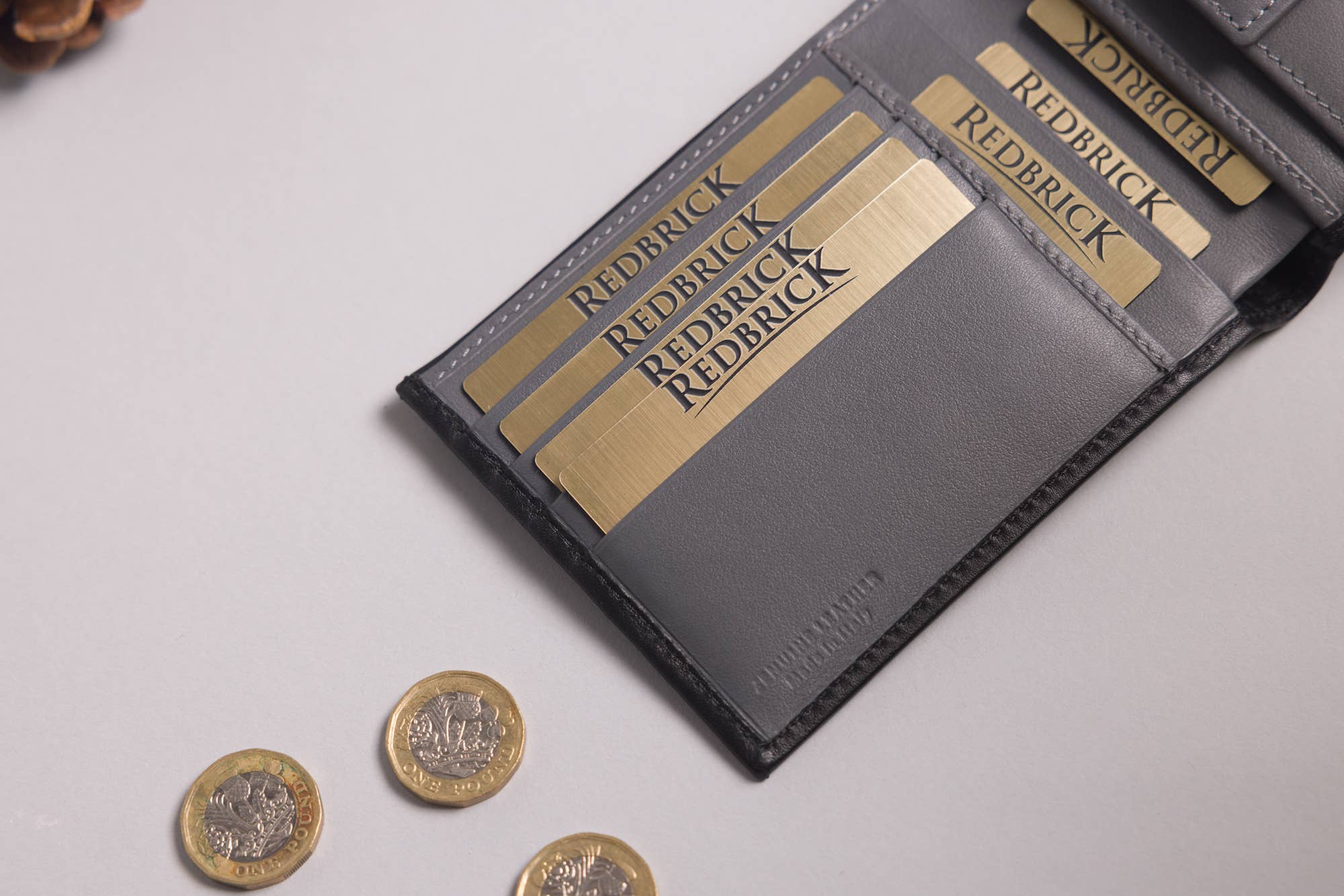 Redbrick – wholesale Wallet - Men’s – Redbrick Italian Black & Grey Bifold Leather Wallet6