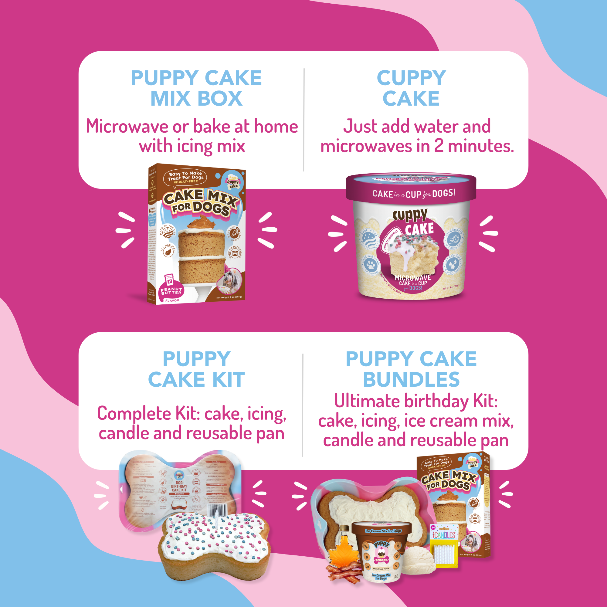 Puppy Cake LLC - Wholesale Pet Treats - Dog - Puppy Cake - Dog Birthday Cake Mixes with Icing7