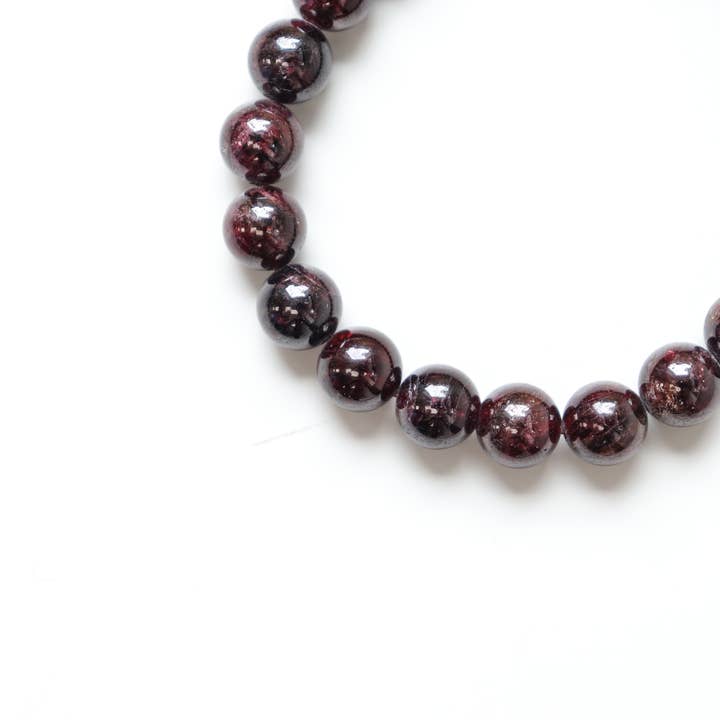 Natures Artifacts Inc - Wholesale Beaded Bracelet - Garnet Round Beaded Bracelet 6
