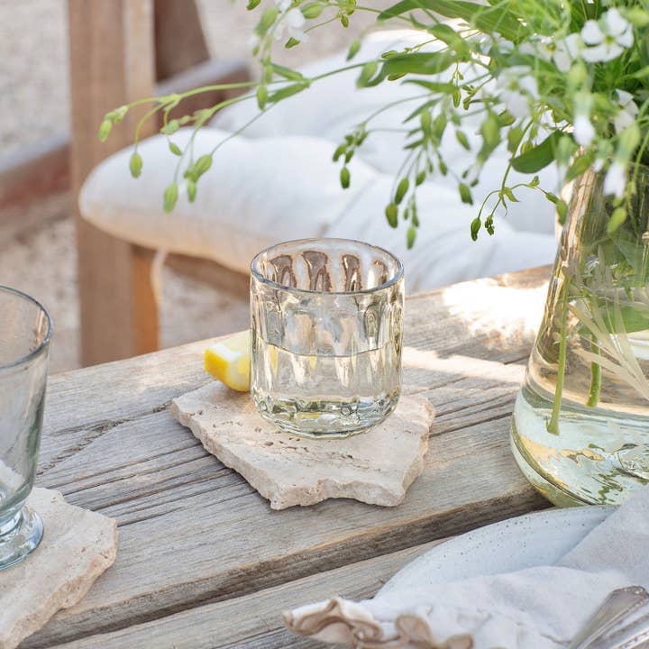 Villa Lua Home - Wholesale Drinking Glass/Cup - Handblown Fluted Tumbler, *New Rounded Bottom