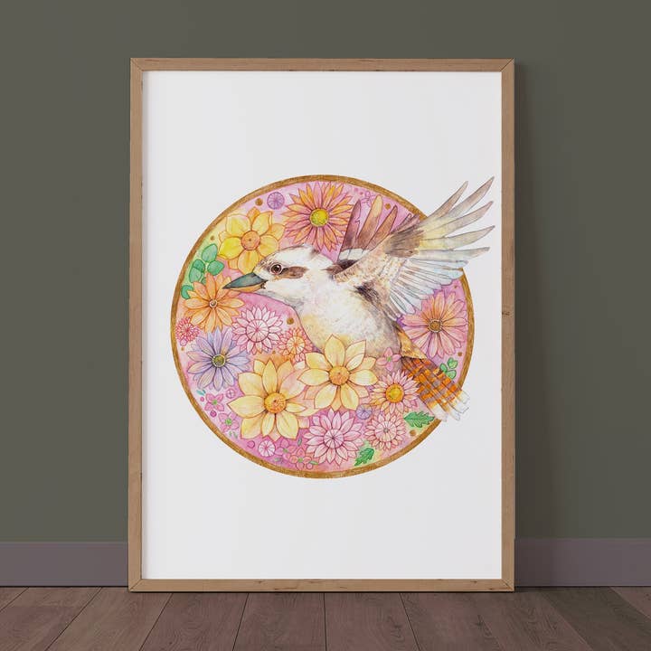 Kookaburra Watercolour Artwork // Spring Is Here // Australian Bird // Wall Art for wholesale by Watercolour By Cat
