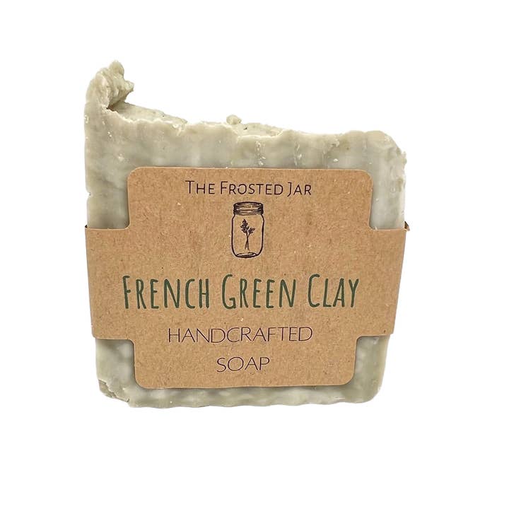 Fransk grøn ler håndlavet sæbe bar for engroshandel hos The Frosted Jar