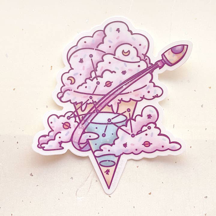 Adhesivo de vinilo Space Ice Cream para venta al por mayor de Alum and Ink