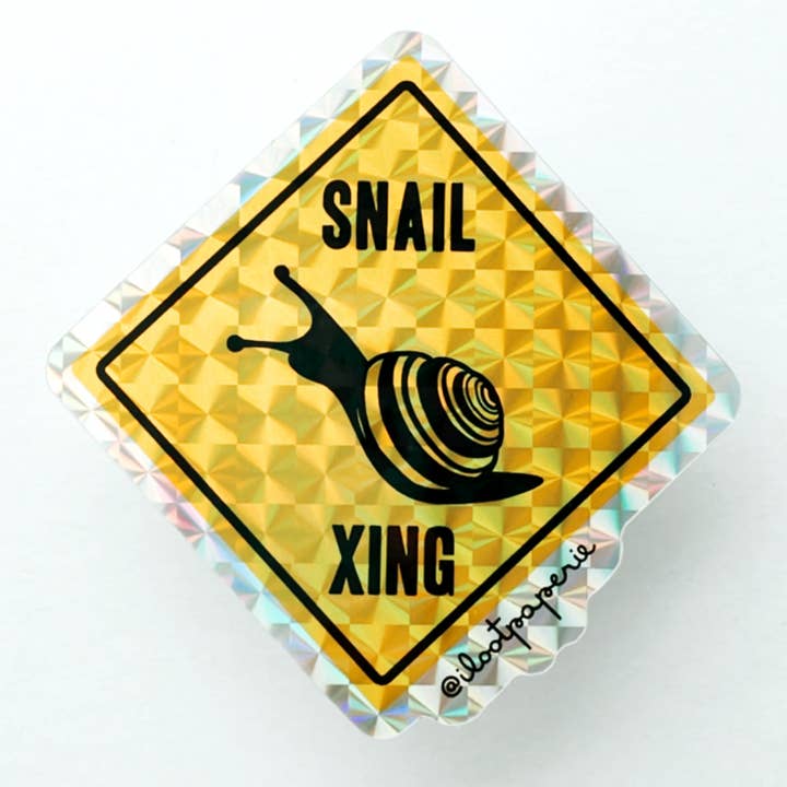 SNAIL XING Crossing Traffic Sign Prismatic Single Sticker for wholesale by ILOOTPAPERIE