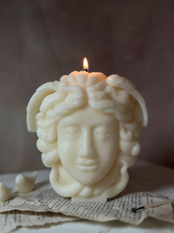 Vela de Soja Medusa – Vela Decorativa Escultural Mitológica, Vários Aromas e Cores por atacado de Home Pro Idea