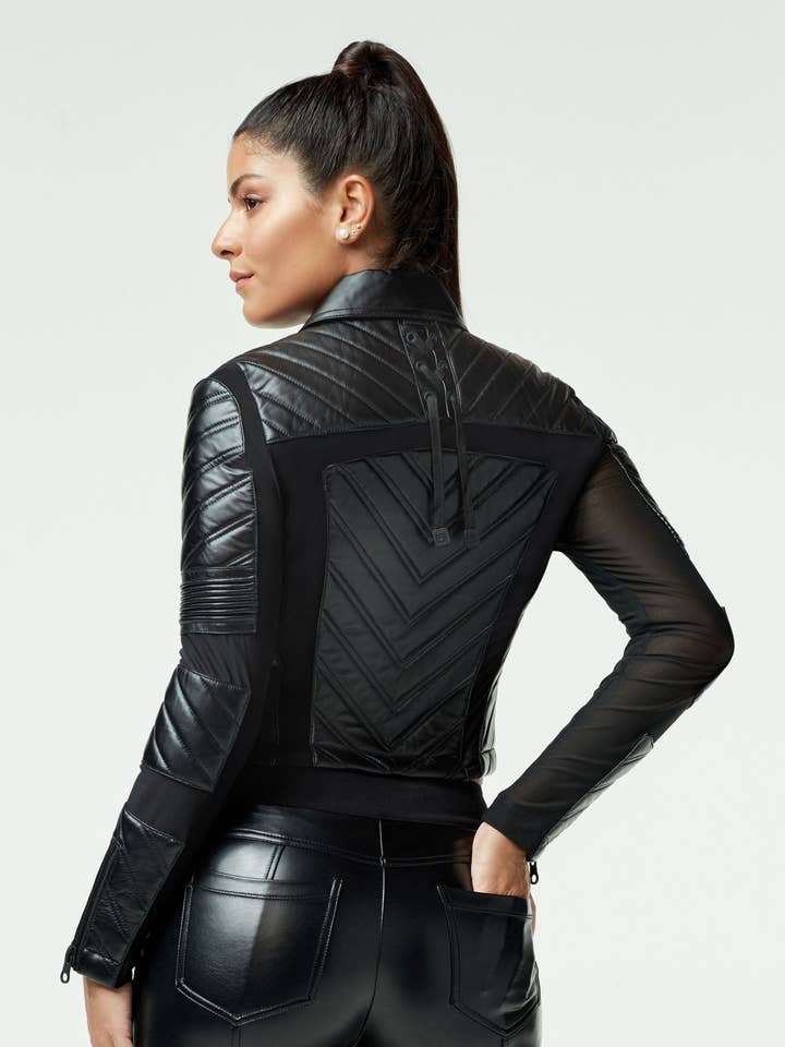 Acceleration Aym Moto Mesh læderjakke for engroshandel hos Blanc Noir