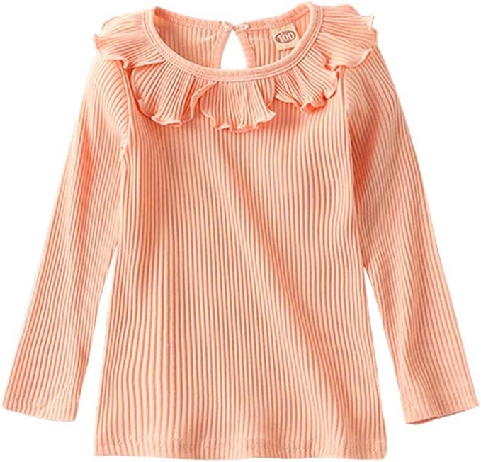 Fennco Styles - Wholesale T-Shirt - Kids - Peach Ribbed Toddler Girl Blouse   0