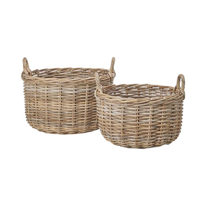 Set med 2 grå Kubu vedkorgar för wholesale av Red Hamper