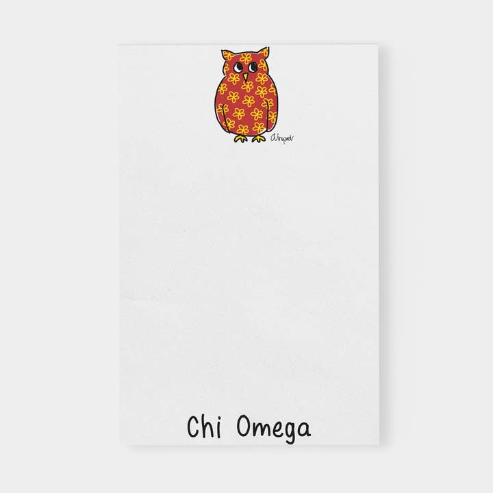 Debbie Vinyard - Wholesale Notepad - Chi Omega Owl Sorority Notepad0