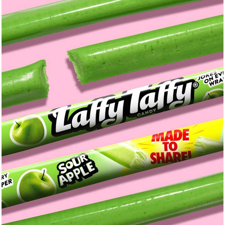 O'Shea's Candies Sweet Shop - Wholesale Taffy - Nostalgic 1975 Original LAFFY TAFFY "SOUR APPLE" 24CT BoX
