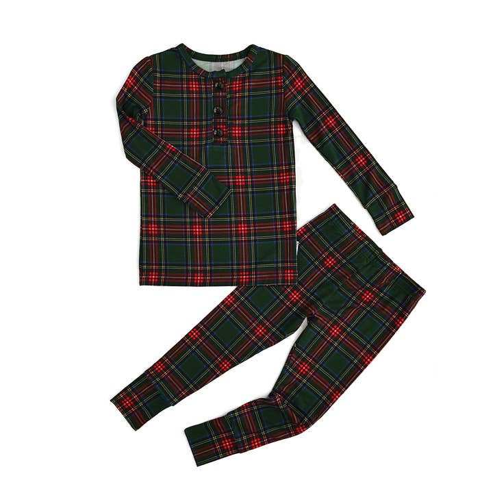Gigi and Max - Wholesale Sleepwear Set - Kids - Kane Tartan Two Piece Christmas Bamboo Childrens