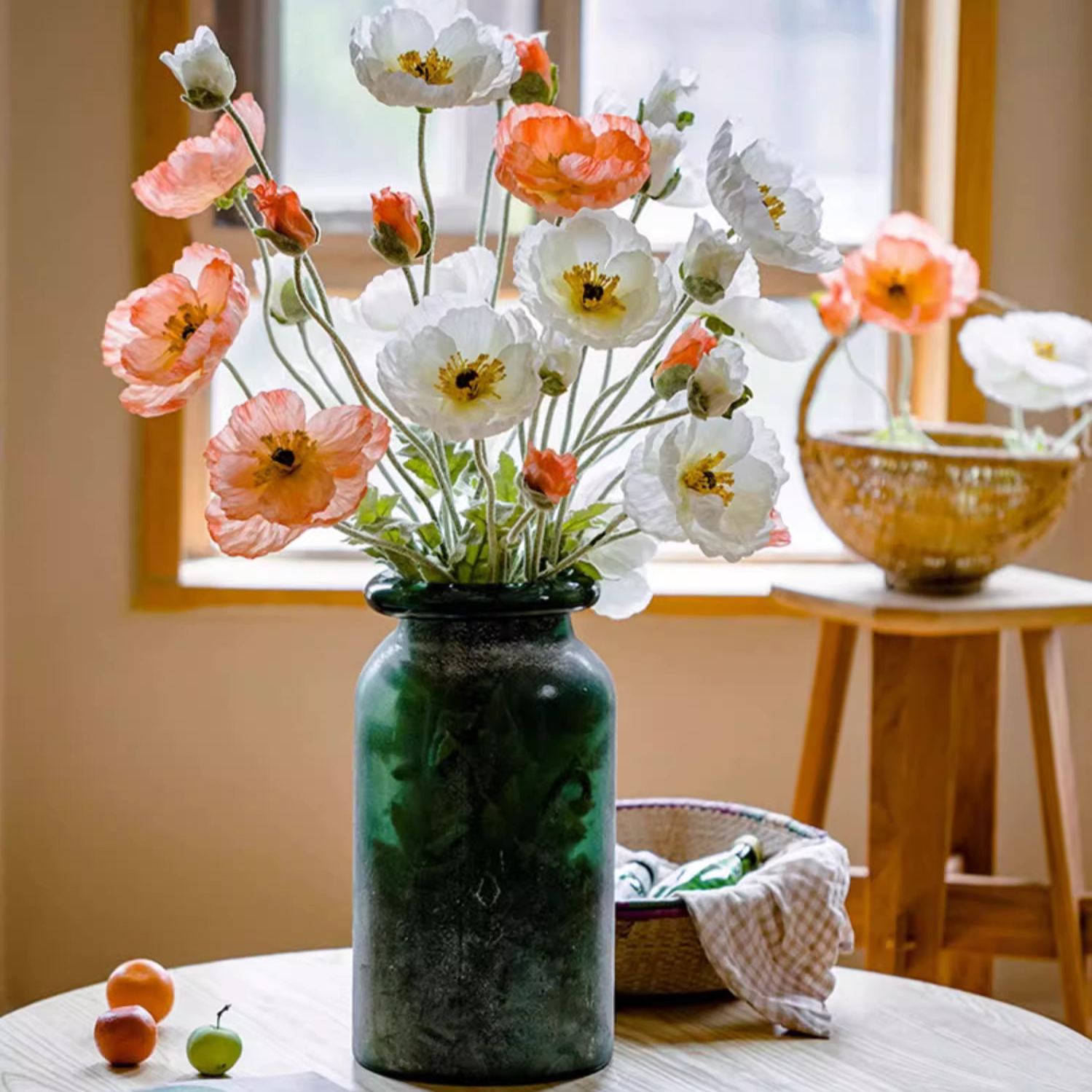 Rustic Reach - Wholesale Artificial Flowers - Large Silk Poppy Flower Stem 41" Tall6