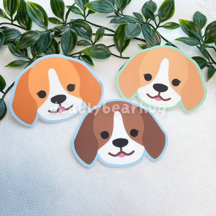 Beagle Dog Weatherproof Matte Vinyl Sticker Decal for wholesale by deadlybearhug