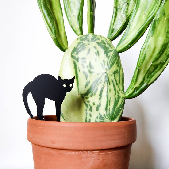 Leaf & Node - Wholesale Garden/Lawn Stake - Black Cat Houseplant Stake - Plant Décor (2 Sizes)6