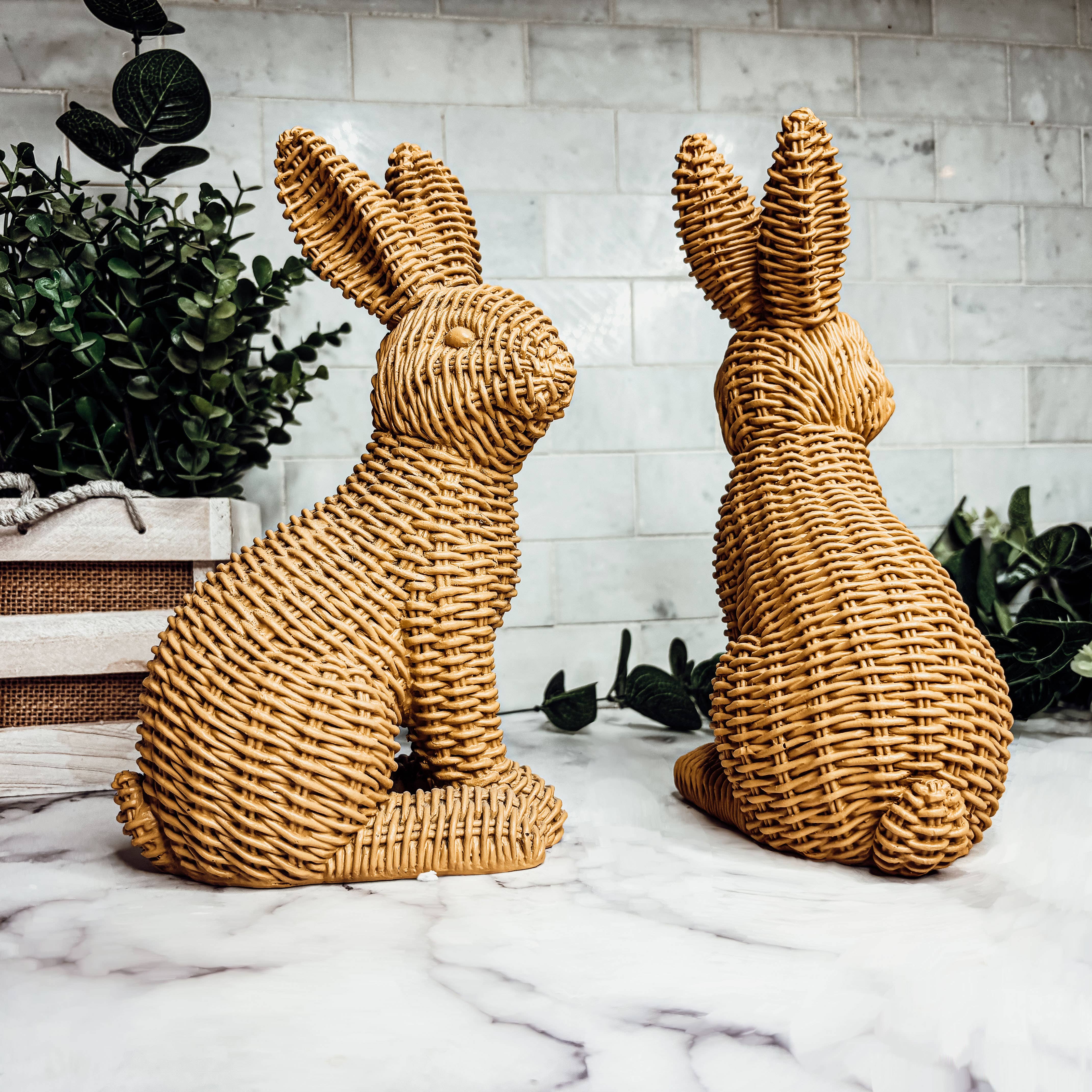Gia Roma - Wholesale Decorative Tabletop Object - Rattan Spring Decor | Basketweave Bunny Statue, Easter Home 37