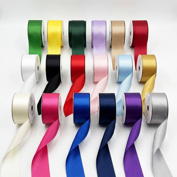 Satin Ribbon 1" x 10 Yards Set of 12 (Available 16 colors) for wholesale by Angels Craft