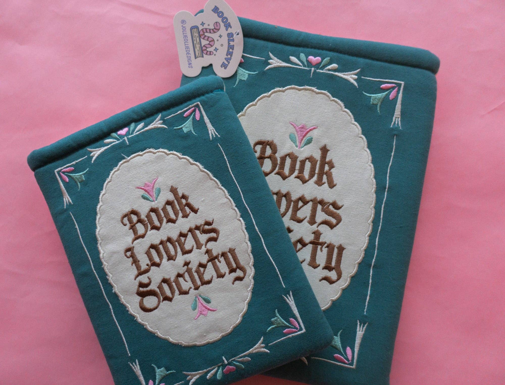 Jollie Ollie Designs - Wholesale Book Cover - Book Society Embroidered Book/Kindle Sleeve1