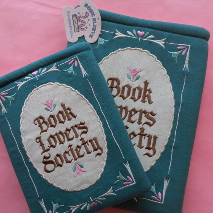 Jollie Ollie Designs - Wholesale Book Cover - Book Society Embroidered Book/Kindle Sleeve1
