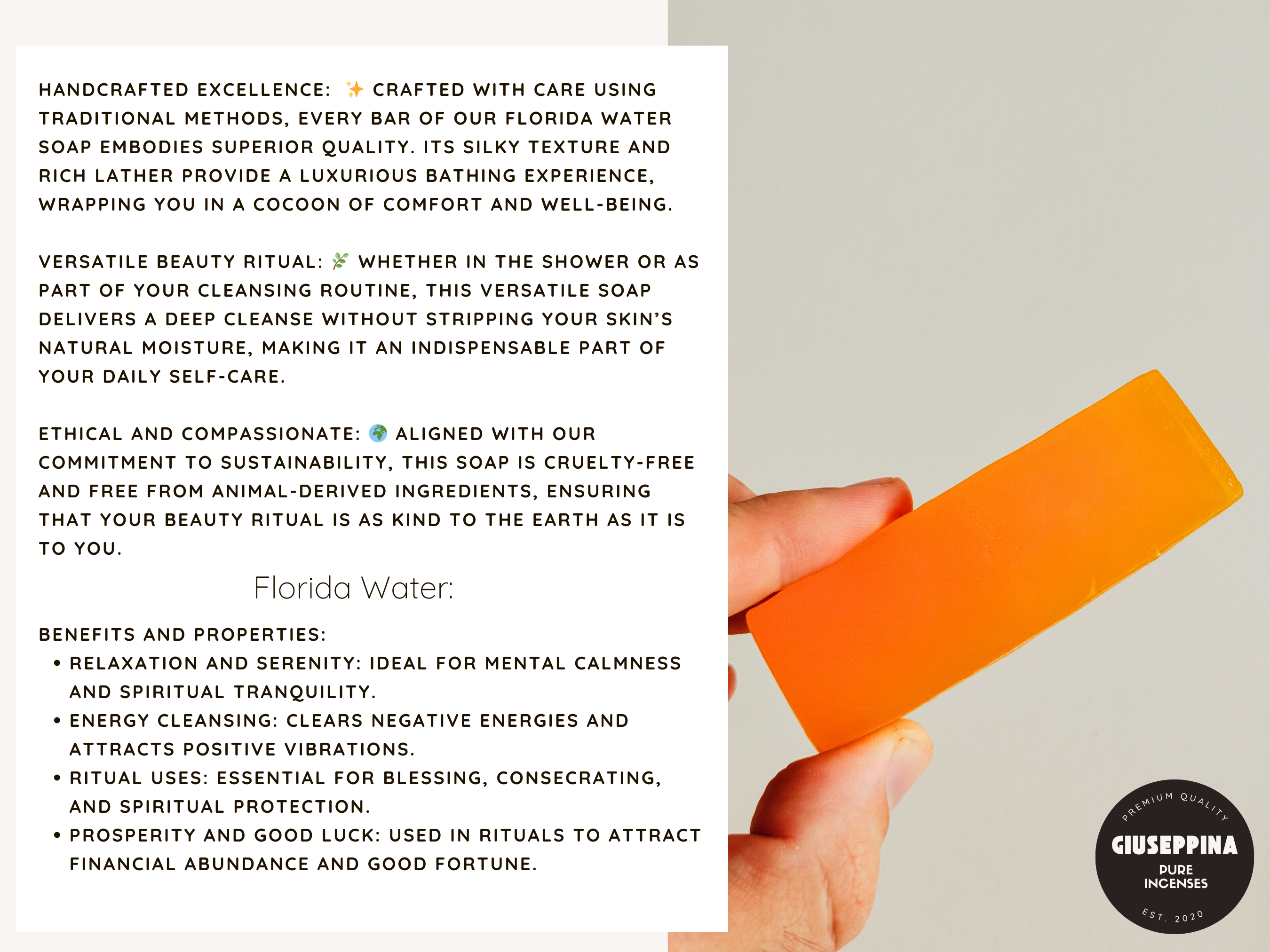 Giuseppina Shop - Vendita all'ingrosso Saponette - Sapone Florida Water6