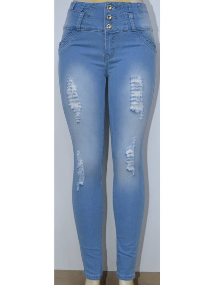 Light Blue USC-F017 Sexy Rhonda Butt Lifter Levante Cola Jeans for wholesale on Faire3