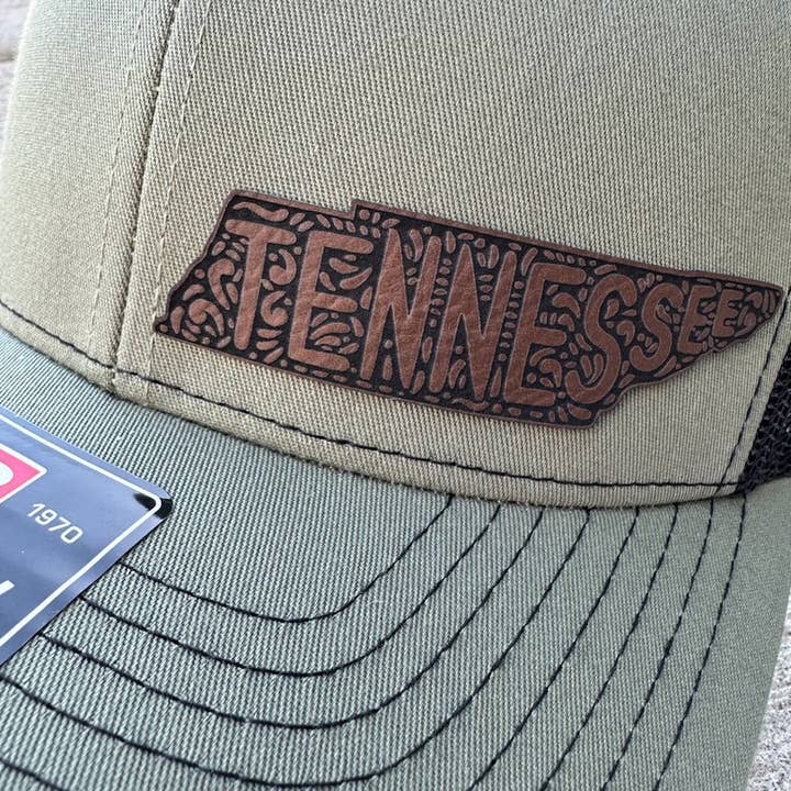 MT ENGRAVED – Großhandel Trucker-Cap – Unisex – Patchhut aus Leder im Bundesstaat Tennessee 1