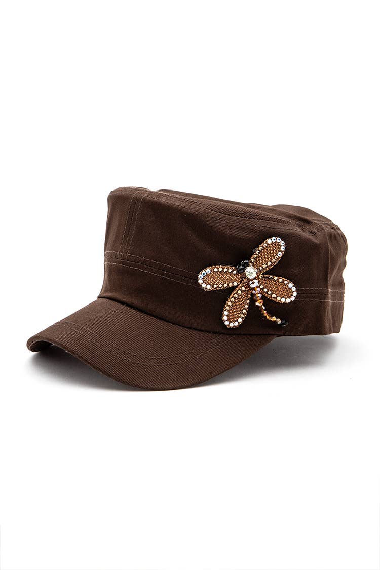 Artini Accessories - Wholesale Baseball Cap - Women's - 3D Dragonfly Beaded Statement Cadet Hat1