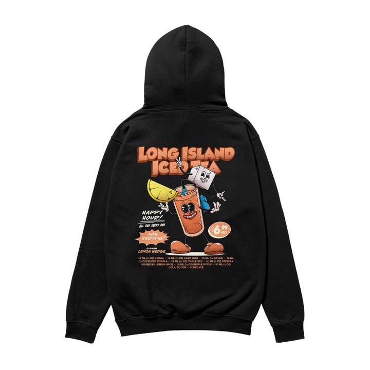 Long Island Iced Tea Heavyweight Organic Hoodie Black for wholesale by Weekend Concept