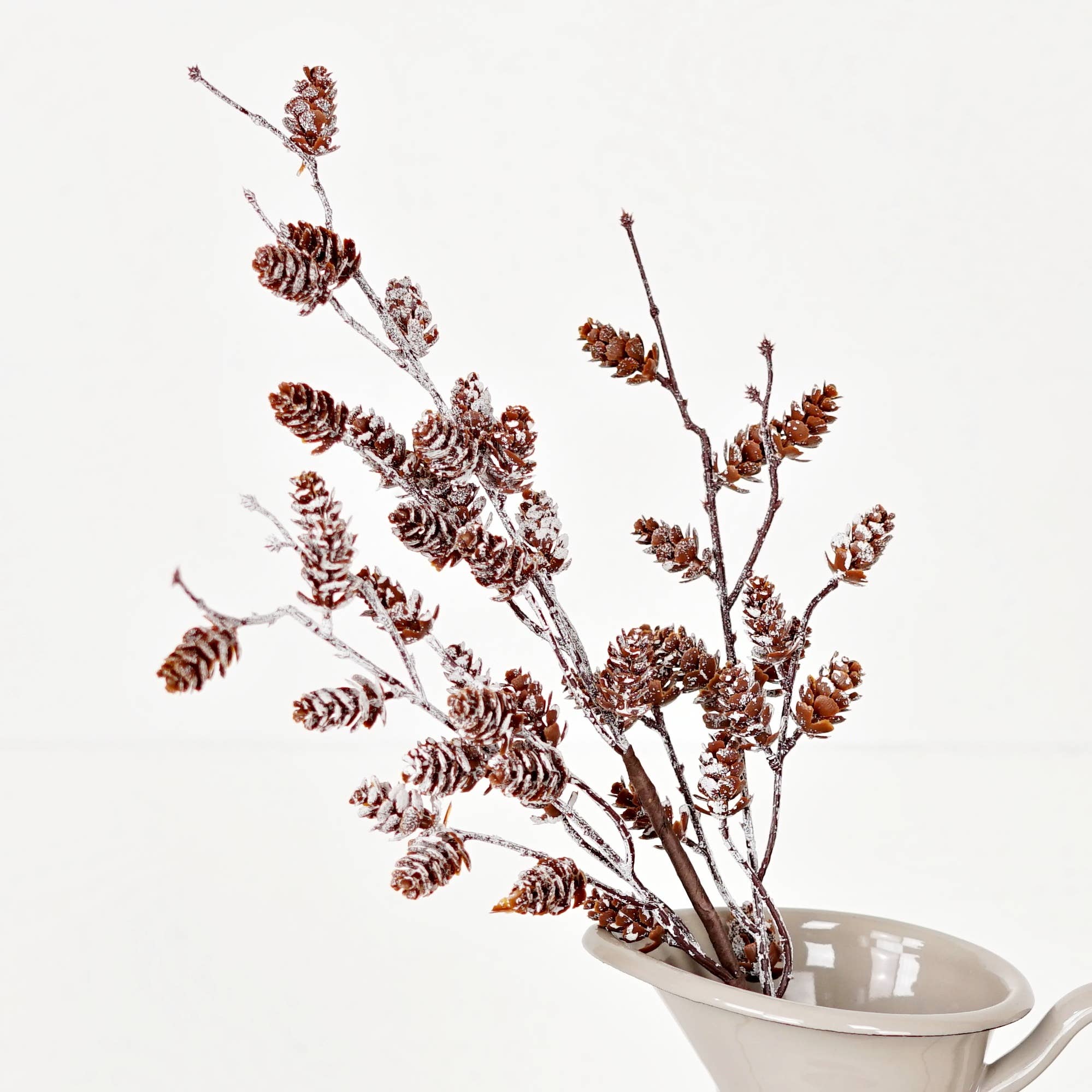 Holiday Depot Inc. - Wholesale Christmas Decoration - 510317- 21in Spray-Snow Frosted Faux Birchcone-24/1443