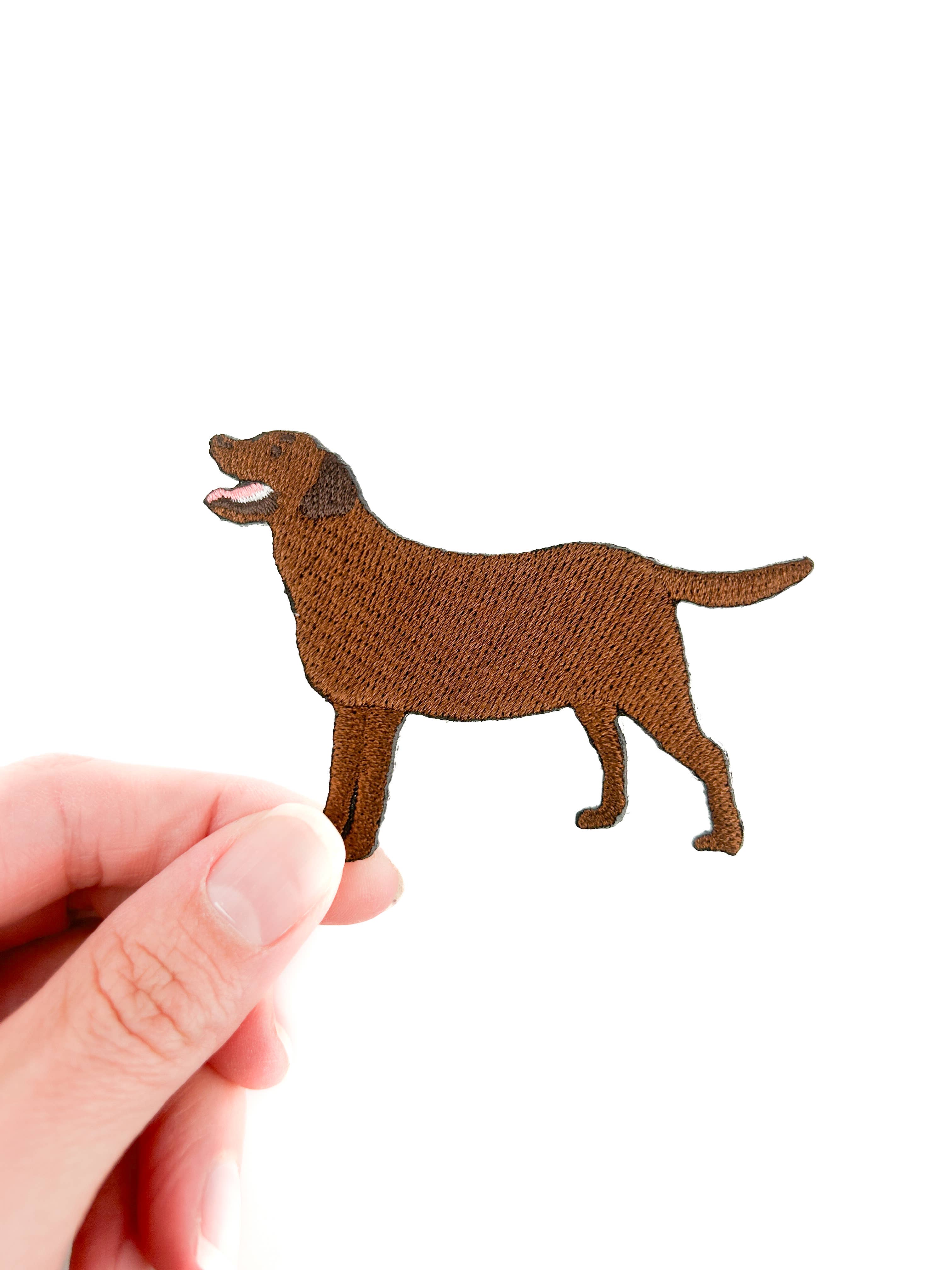 Field Trip Threads - Wholesale Patch - Chocolate Labrador Embroidered Iron On Patch | Dog Patch Lab0
