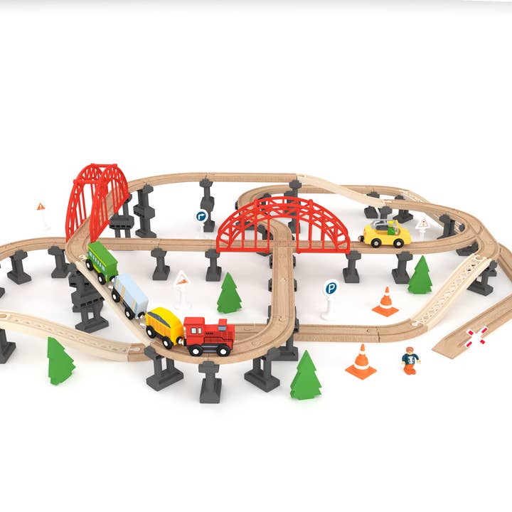 Leo & Friends - Wholesale Toy Set - Kids - Leo & Friends Railway Bridge Set, Wooden Toy1