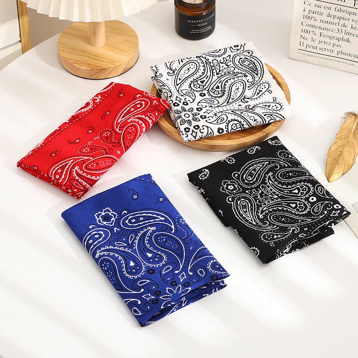 MKS America - Wholesale Bandana - Women's - Boho fancy Paisley Print cotton Bandana -22*22inches