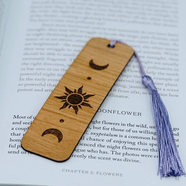 Lesezeichen mit Gravur „Sonne und Mond“ für den Großhandel von Planty'tude