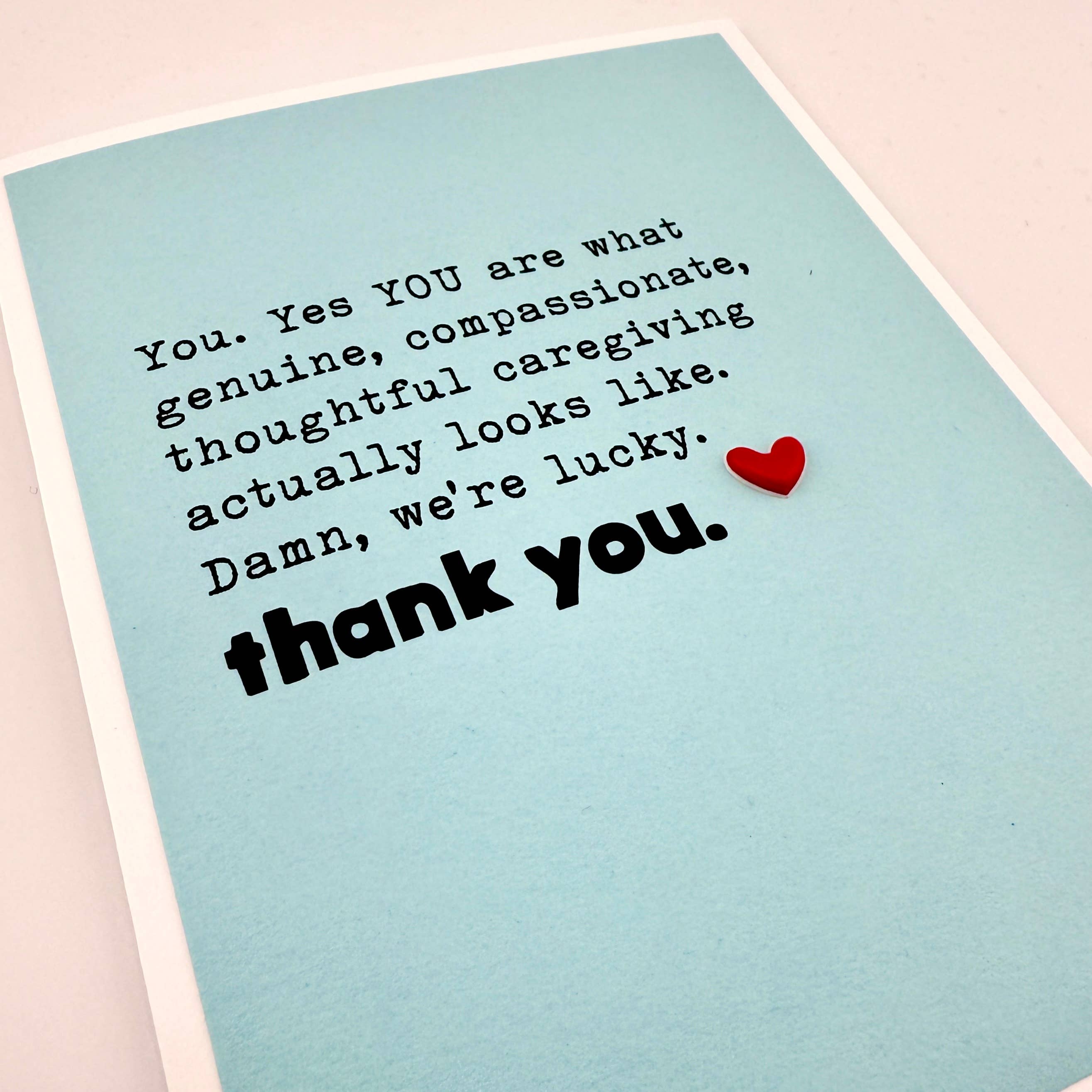 Muddy Mouth Cards - Wholesale Thank You Card - Thank You Caregiver card0