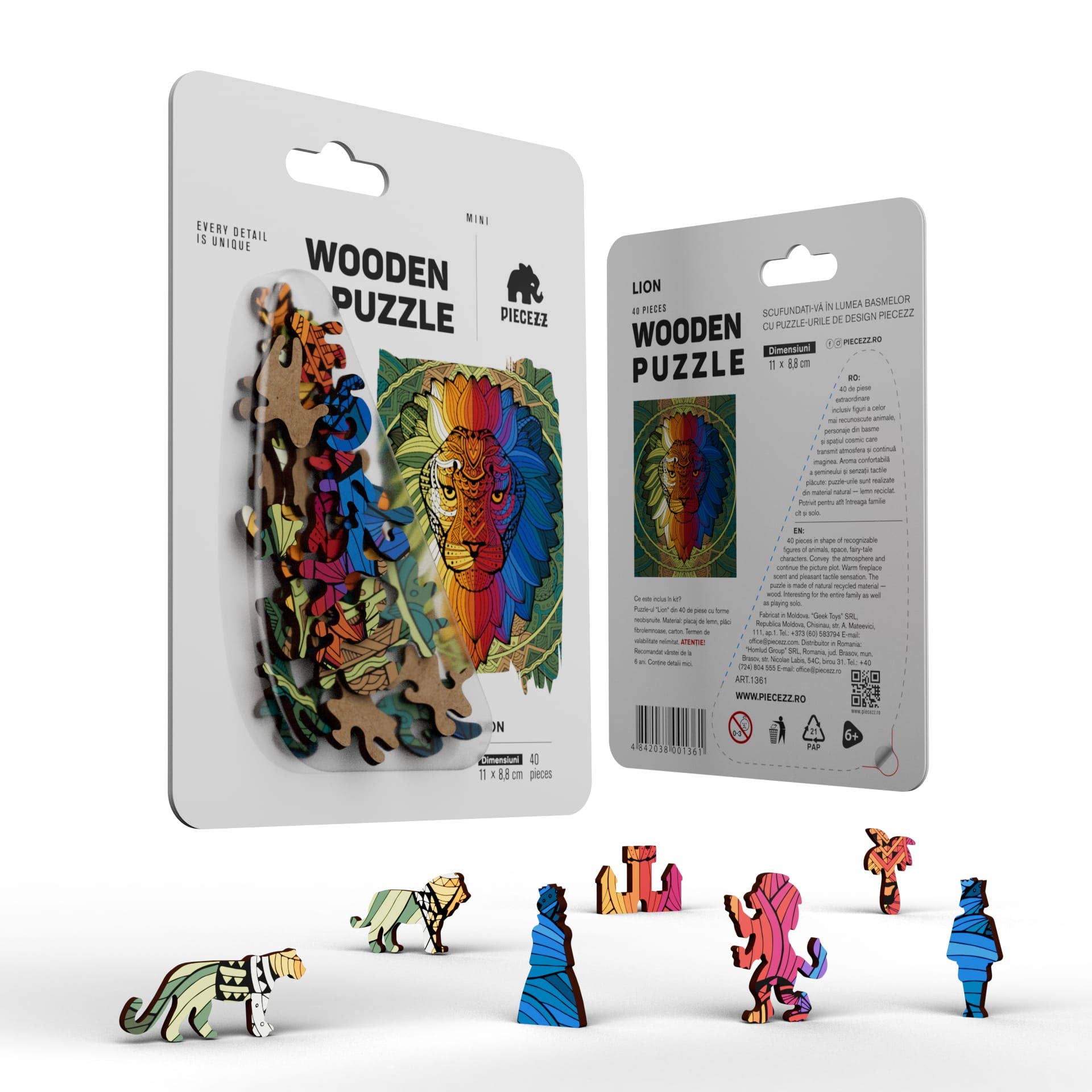 Geek Toys US – Puzzle - Crianças por atacado – Puzzle Piecezz Tamanho Bolso - Leão1