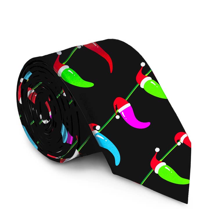 The Chili Lights | Chili Lights Christmas Tie for wholesale by Shinesty, Inc