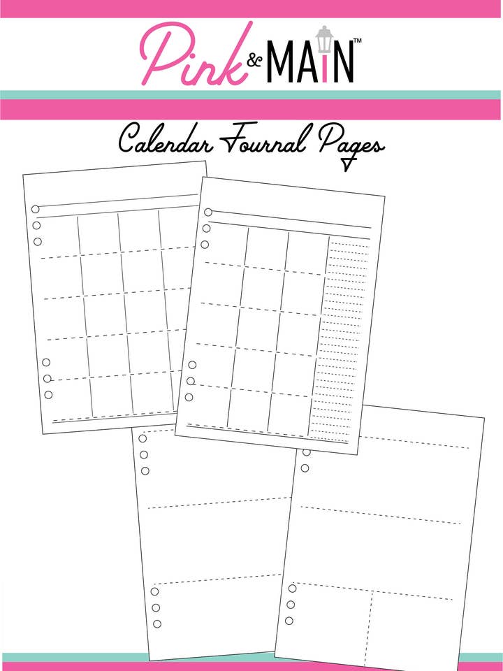 Pagine del diario del calendario per la vendita all'ingrosso da parte di Pink and Main