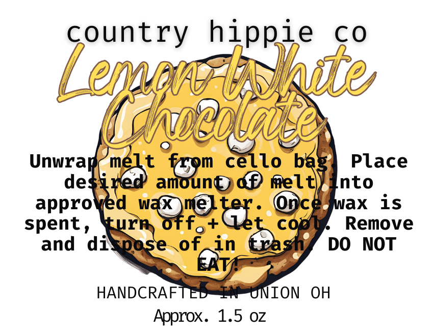 Country Hippie Co. – wholesale Wax melt – Lemon White Chocolate Large Cookie Wax Melts 2