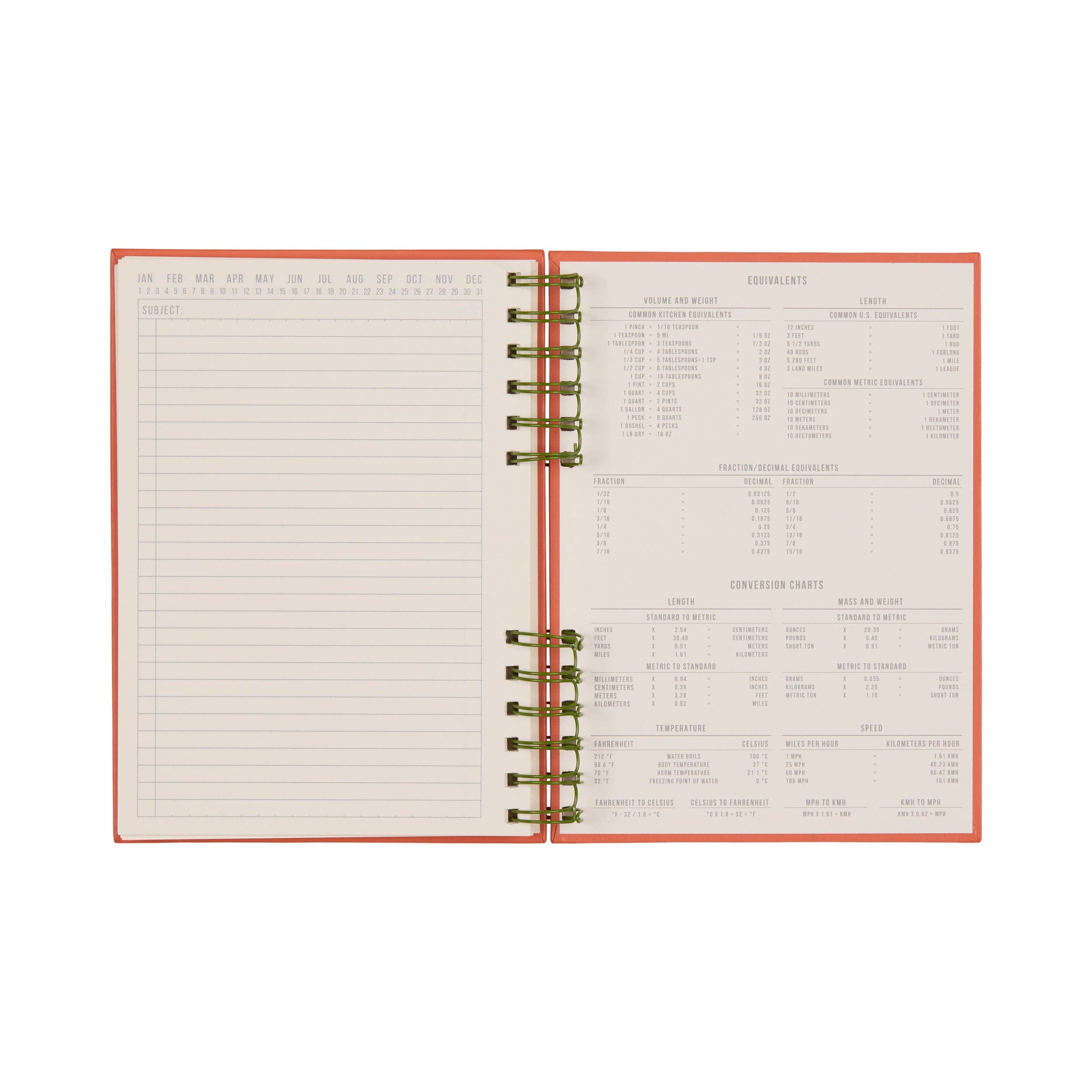 Designworks Collective – wholesale Notebook – Standard Issue Planner Notebook  - Army Green + Chili3